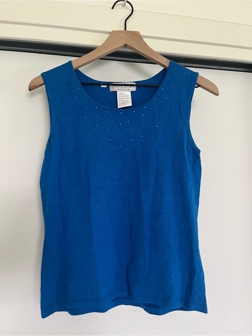 VTG Nancy Bolen City Girl embellished knit tank